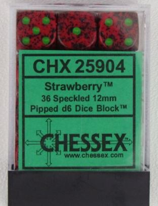Chessex Speckled Strawberry 12mm d6 Dice Block