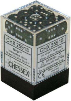 Chessex: Speckled Ninja 12Mm D6 Dice (36 Ct)