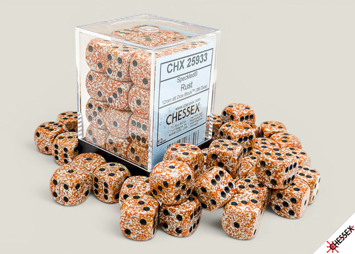 Chessex Speckled Rust 12mm D6 Dice Block (36 Dice)