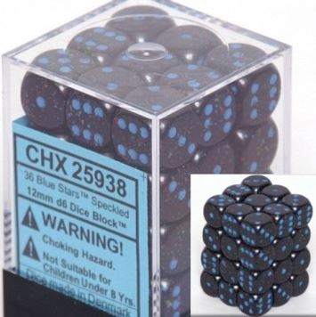 Chessex: Speckled Blue Stars 12Mm D6 Dice Block