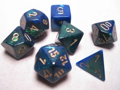 Chessex: Gemini Blue-Green/Gold 7-Die Set