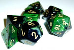 Chessex: Gemini Black-Green/Gold 7-Die Set