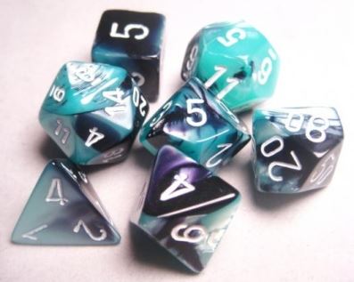 Chessex: Gemini Black-Shell/White 7-Die Set