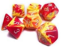 Chessex: Gemini Red-Yellow/Silver 7-Die Set