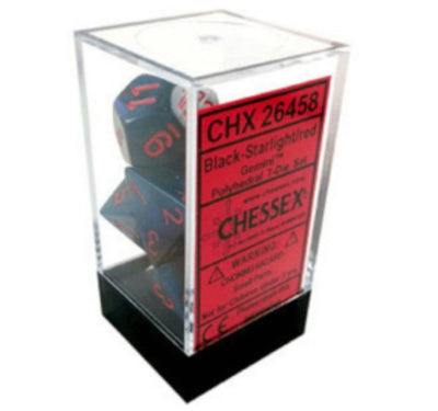 Chessex Gemini Polyhedral Black-Starlight/Red 7-Die Set