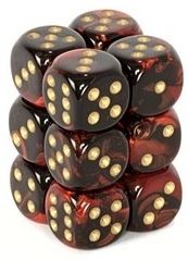 Chessex Gemini Black-Red/Gold 16mm D6 Dice Block