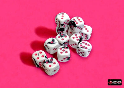 Chessex Gemini Black-White/Pink 16mm D6 Dice Block