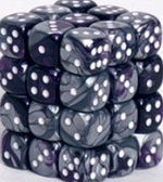 Chessex: Gemini Purple-Steel/White 12Mm D6 Dice Block