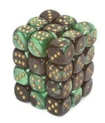 Chessex: Gemini Black-Green/Gold 12Mm D6 Dice Block