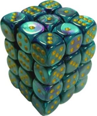 Chessex: Gemini Purple-Teal/Gold 12Mm D6 Dice Block