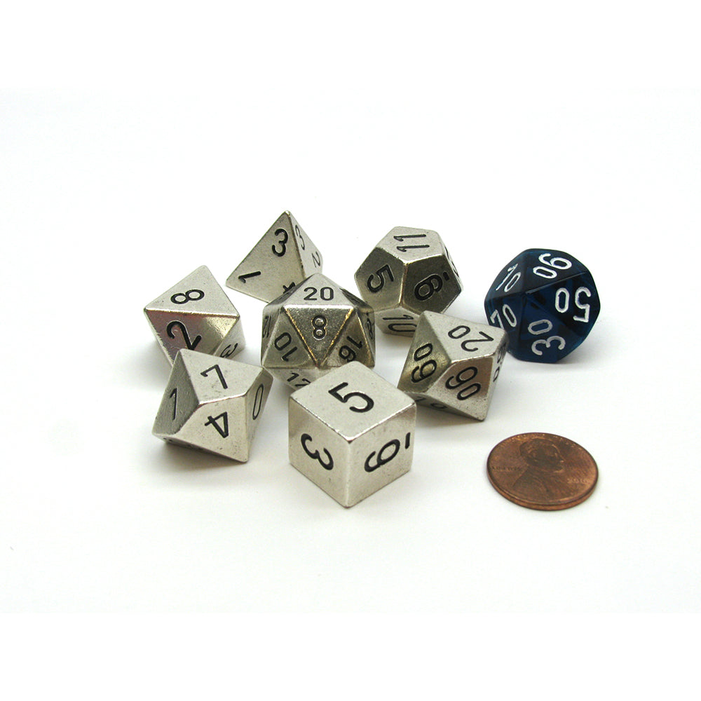 Metal Silver 7 Die Polyhedral Set