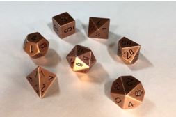 Metal Copper 7 Die Polyhedral Set