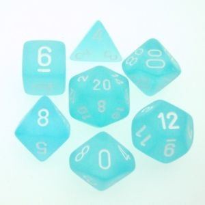 Chessex Frosted Polyhedral Teal/White 7-Die Set