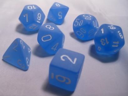 Chessex: Frosted Blue/White 7-Die Set