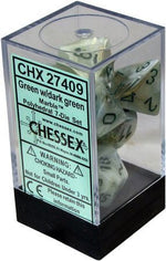 Chessex: Marble Green/Dark Green 7 Die Set