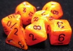 Chessex: Vortex Orange/Black 7-Die Set
