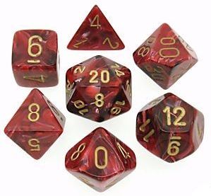 Chessex Vortex Burgundy/Gold 7-Die Set