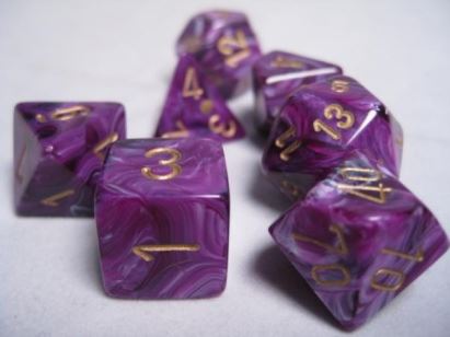 Chessex: Vortex Purple/Gold 7-Die Set