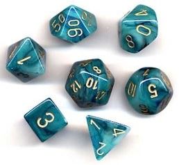 Chessex Phantom Teal/Gold 7-Die Set