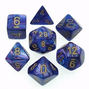 Chessex Lustrous Purple/Gold 7-Die Set