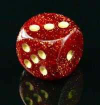 Chessex Glitter Polyhedral Ruby/Gold 7-Die Set