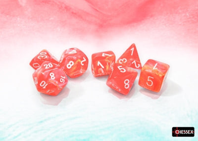 Chessex Festive Dahlia/White Polyhedral 7-Die Set