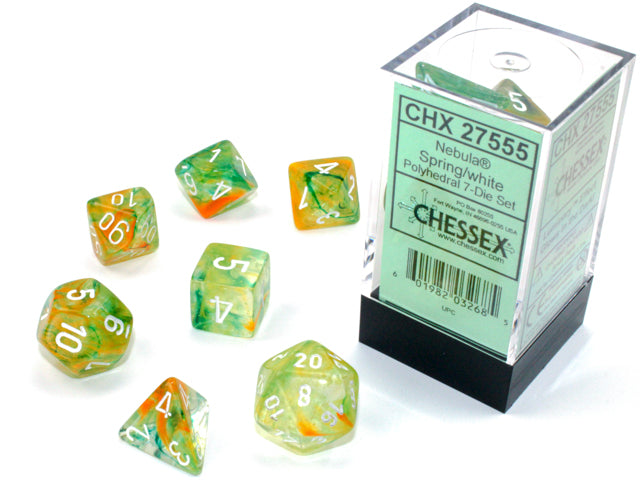 Chessex Nebula Spring White Luminary 7 Die Set