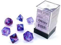 Chessex Nebula Nocturnal Blue Luminary 7-Die Set