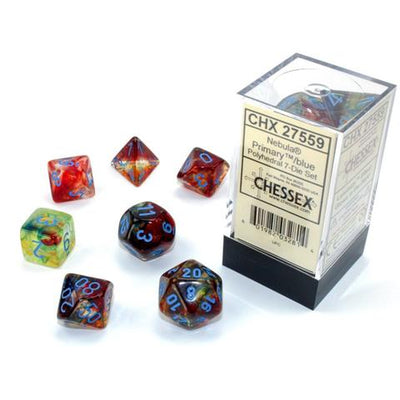 Chessex Nebula Primary/Blue Luminary 7-Die Set