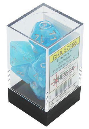 Chessex Luminary Sky/Silver Polyhedral 7-Die Set