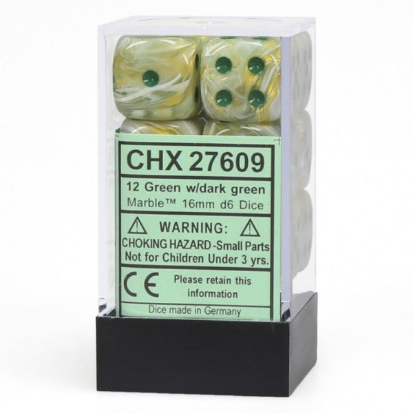 Chessex: Marble Green/Dark Green 16Mm D6