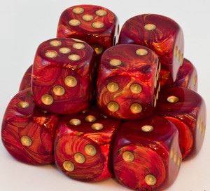 Chessex Scarab Scarlet/Gold 16mm D6 Dice