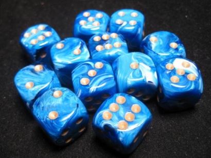 Chessex: Vortex Blue/Gold D6 Dice