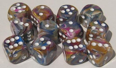 Chessex Festive Carousel/White 16mm D6 Dice Block