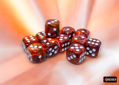 Chessex Festive Symphony/White 16mm D6 Dice Cube