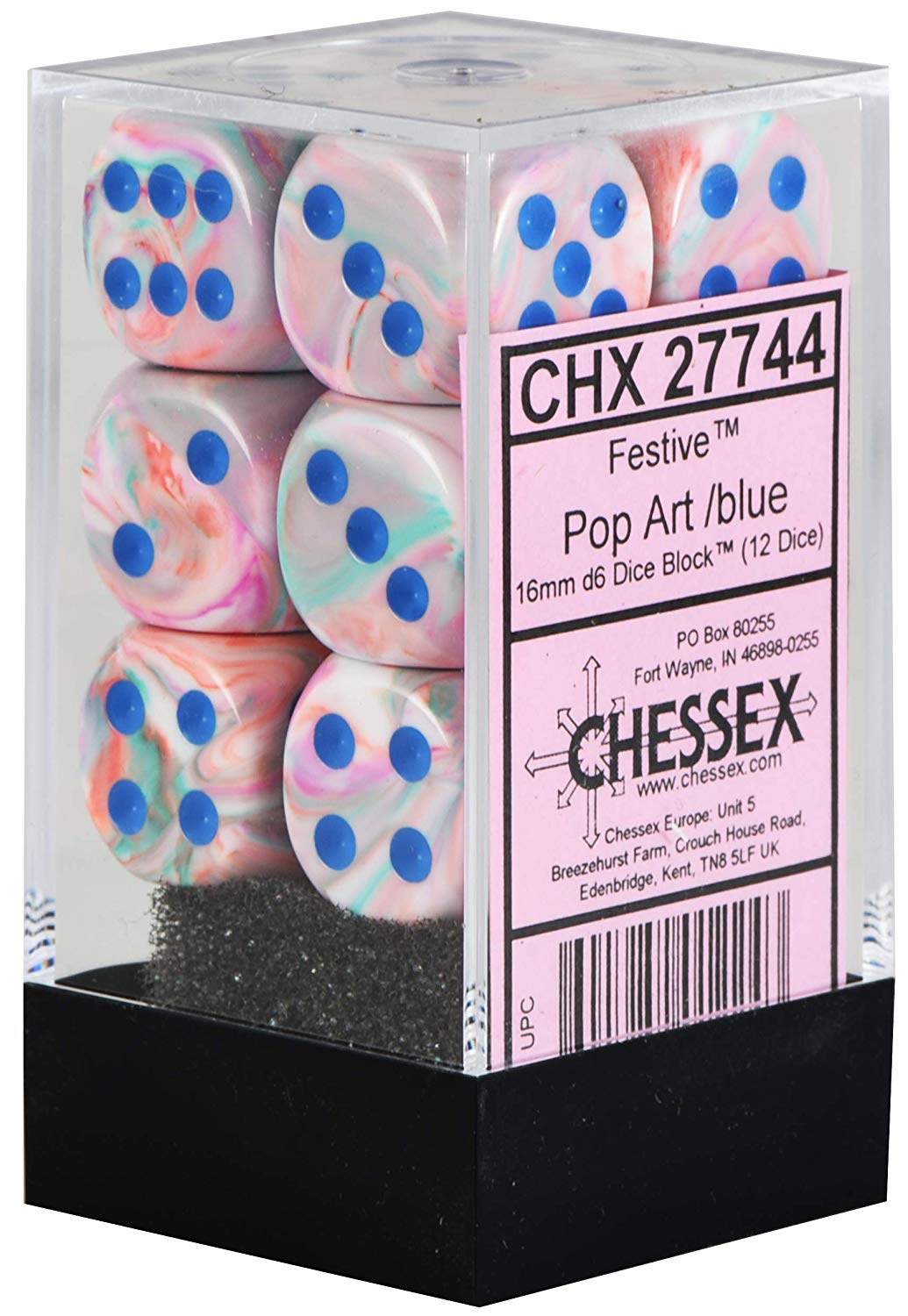 Chessex: Festive Pop-art/ Blue 16mm Set