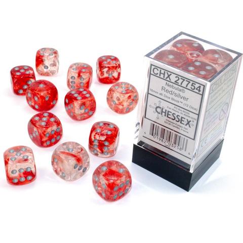 Chessex Nebula Red Silver Luminary 16 MM Set