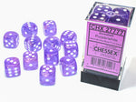 Chessex Borealis 16mm d6 Purple/white Luminary Dice Block (12 dice)