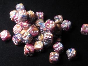 Chessex: Festive Carousel/White 12Mm D6 Dice