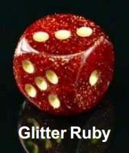 Glitter Ruby With Gold D6 12Mm Block