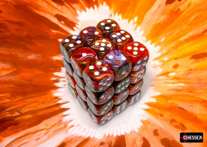 Chessex Festive Symphony/White 12mm D6 Dice Cube