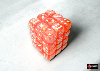 Chessex Festive Dahlia/White 12mm D6 Dice Cube