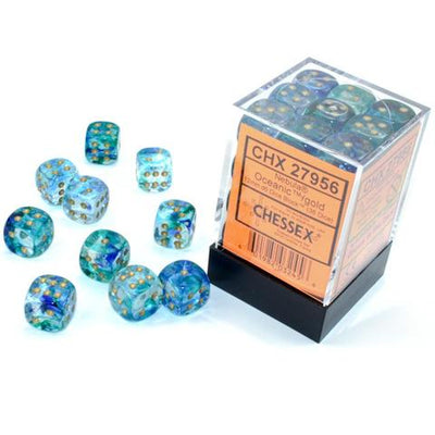 Chessex Nebula Oceanic Gold Luminary 12mm d6 Dice Block