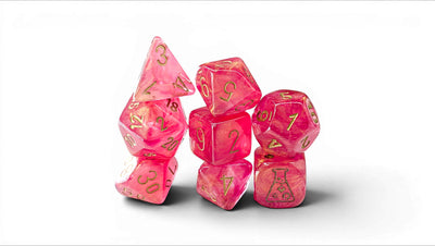 Chessex Lab Dice 10 Shimmer Ignis/Gold Polyhedral 7-Die Set