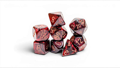 Chessex Lab Dice 10 Lustrous Gothic/Copper 7-Die Set