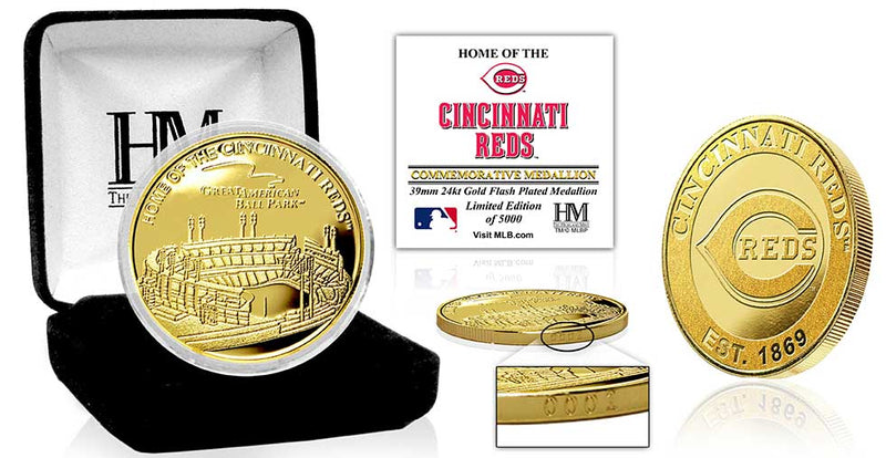 Highland Mint Cincinnati Reds Stadium 24kt Gold Coin - Limited Edition /5,000
