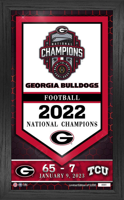 Highland Mint Georgia Bulldogs 2022 Football National Championship Banner Frame - Limited Edition /5000