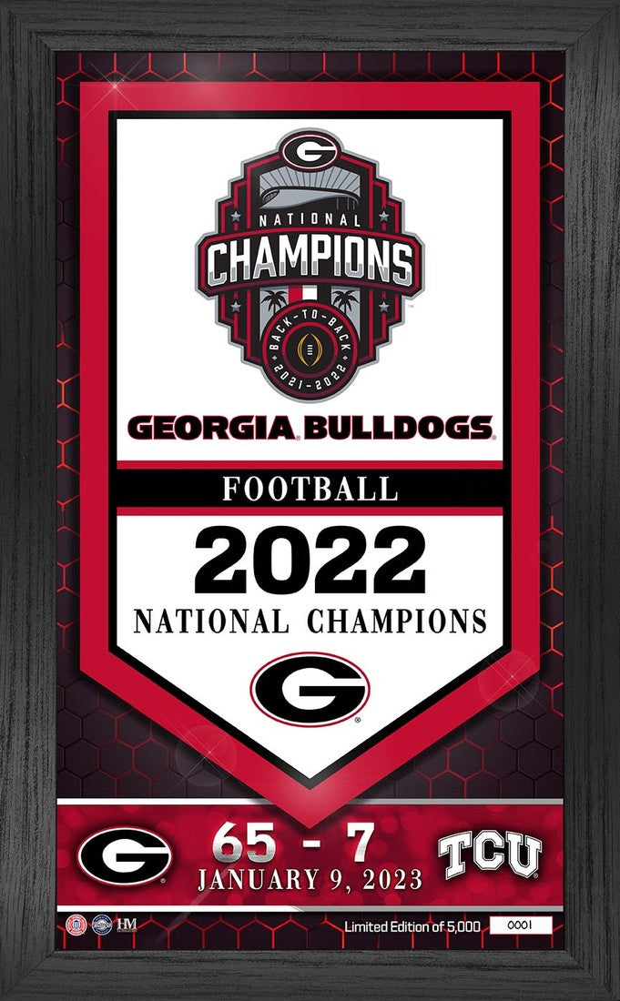 Highland Mint Georgia Bulldogs 2022 Football National Championship Banner Frame - Limited Edition /5000