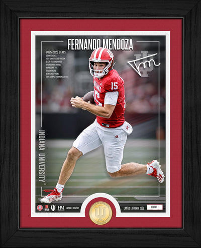 Highland Mint Fernando Mendoza Indiana Hoosiers 2025-26 Season Bronze Coin Photo Mint - Limited Edition /2,026