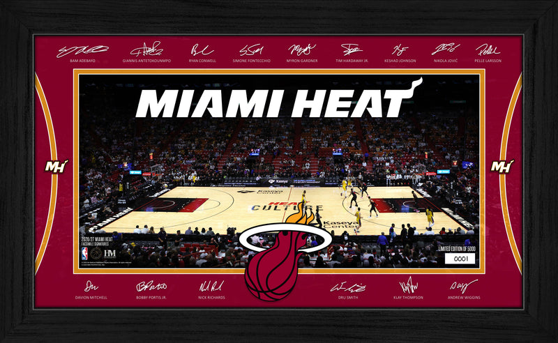 Highland Mint Miami Heat 2026-27 Signature Court Framed Print - Limited Edition /5,000